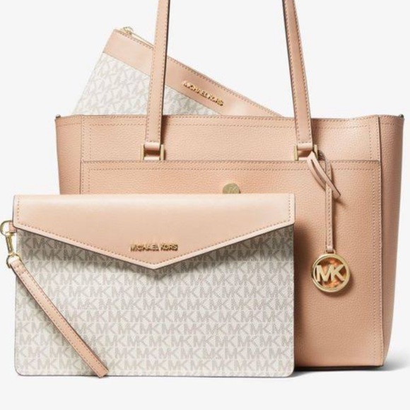 Michael Kors Maisie Large Pebbled Leather 3-in-1 Tote Bag - Picture 12 of 16